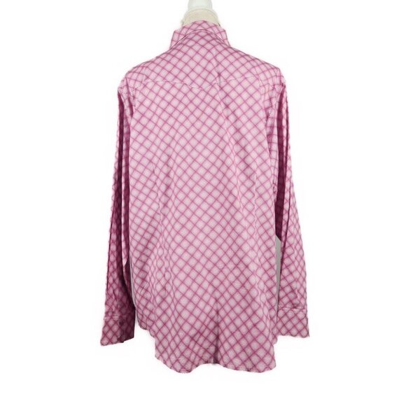 Wrangler Pearl Snap Shirt Women's 3XL Pink Breast Cancer Awarness Geometric - Picture 2 of 8